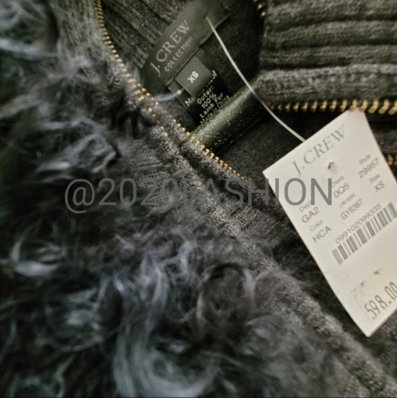 J. Crew Collection Lambs Fur Long Vest NWT - Picture 8 of 9